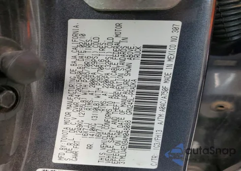 2010 Toyota Tacoma V6 из США, поврежденный, VIN 3TMLU4EN9AM048088